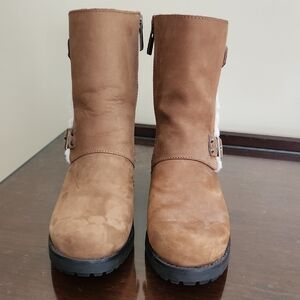 UGG brown Suede Ankle Boots with Buckle